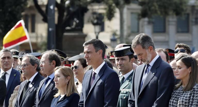 King Felipe VI, Pedro Sánchez and Quim Torra
