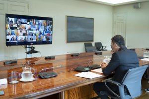 Pedro Sánchez video-conference meeting with regional presidents