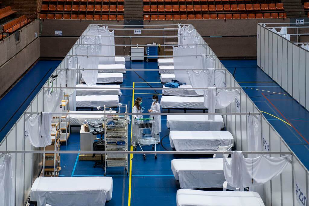 One of the temporary hospital wards