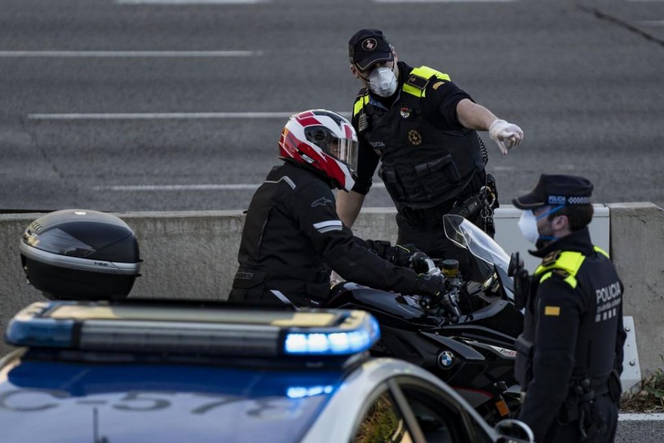 Police road checks in Barcelona