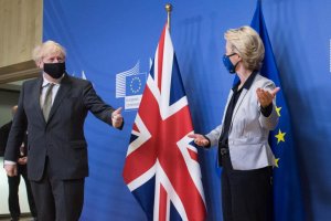 UK Prime Minister Boris Johnson and EU Commission President Ursula von der Leyen in Brussels
