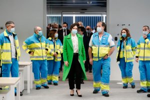 Isabel Díaz Ayuso at the inauguration of the Isabel Zendal hospital