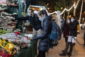 Christmas market near the Sagrada Familia in Barcelona