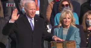 Joe Biden being sworn in as US President