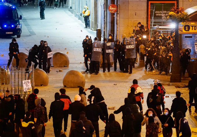 Image of the riots in central Madrid