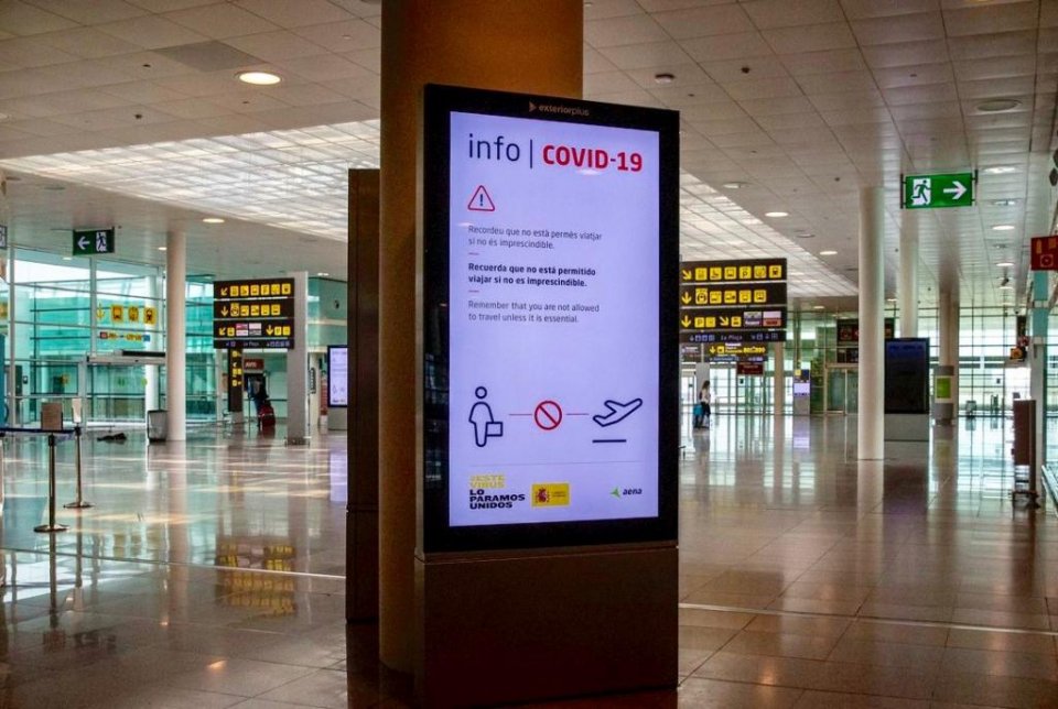 An image at Barcelona airport during the height of the pandemic