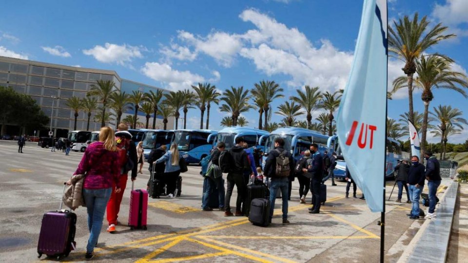 German tourists returning to Mallorca.