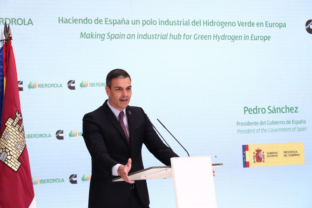 Spanish PM Pedro Sánchez at the presentation for green hydrogen production