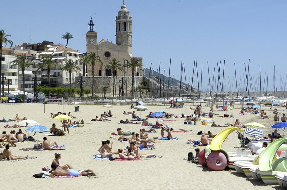 One of the beaches in Sitges.