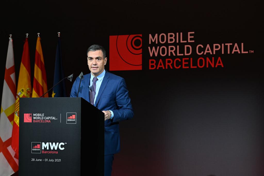 Spanish PM Pedro Sánchez at the inauguration dinner for the Mobile World Congress