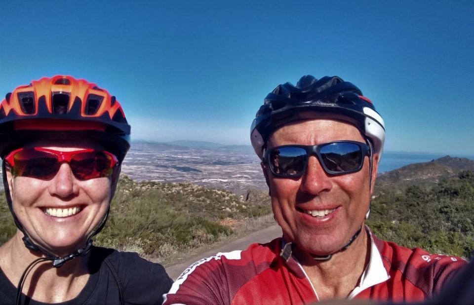 Cathy and Parviz on top of Sierra Cabrera, Almería.