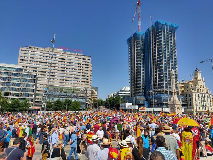 An image of the rally in Madrid on 13 June 2021, tweeted by the organisers, Union 78.