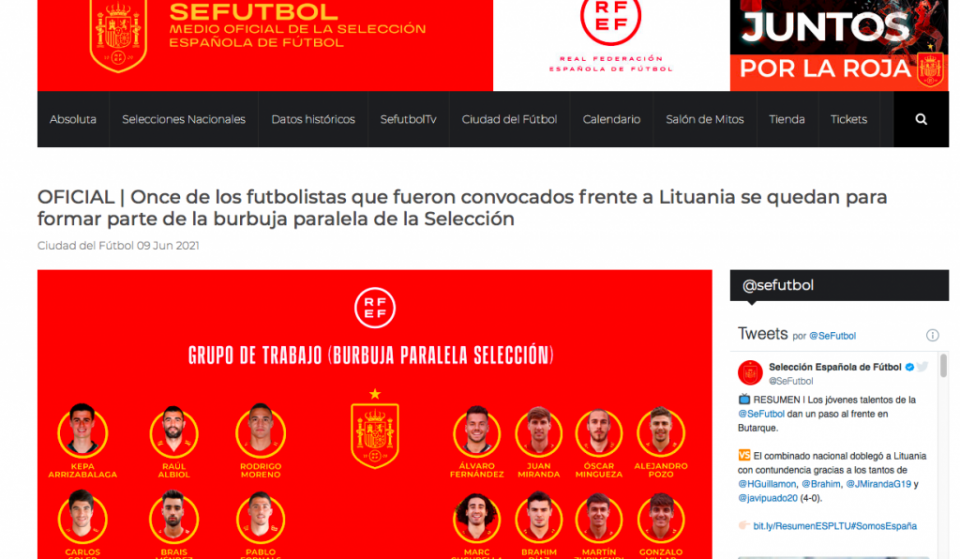 Spanish Football Federation announces 'parallel bubble' squad for Euro 2020.