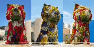 The Jeff Koons 'Puppy' sculpture at the Guggenheim Bilbao.