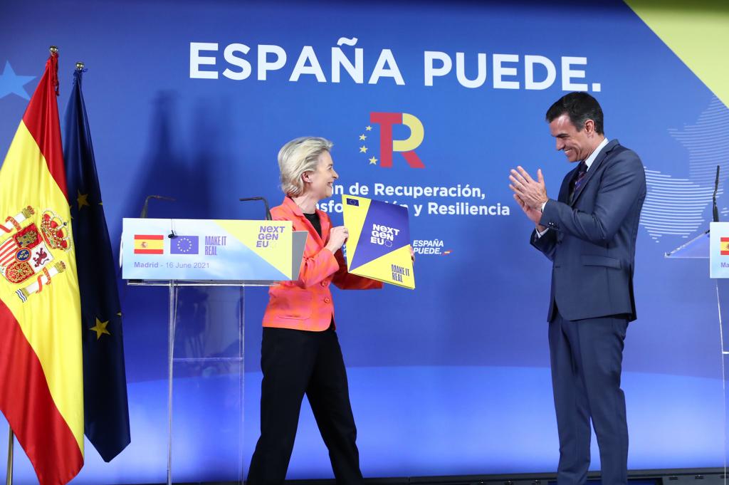 Spanish PM Pedro Sánchez and EU Commission President, Ursula von der Leyen
