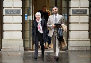 Clara Ponsatí with her lawyer Aamer Anwar at a previous hearing in Edinburgh.