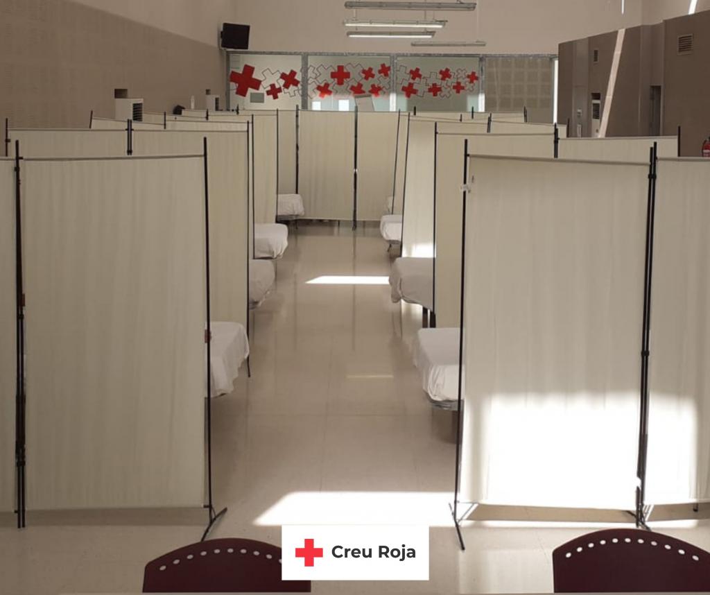 Red Cross hostel set up for heatwave.