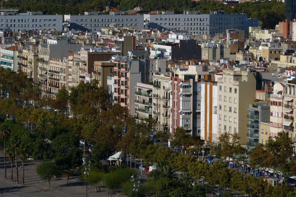 Partial view of La Barceloneta district.