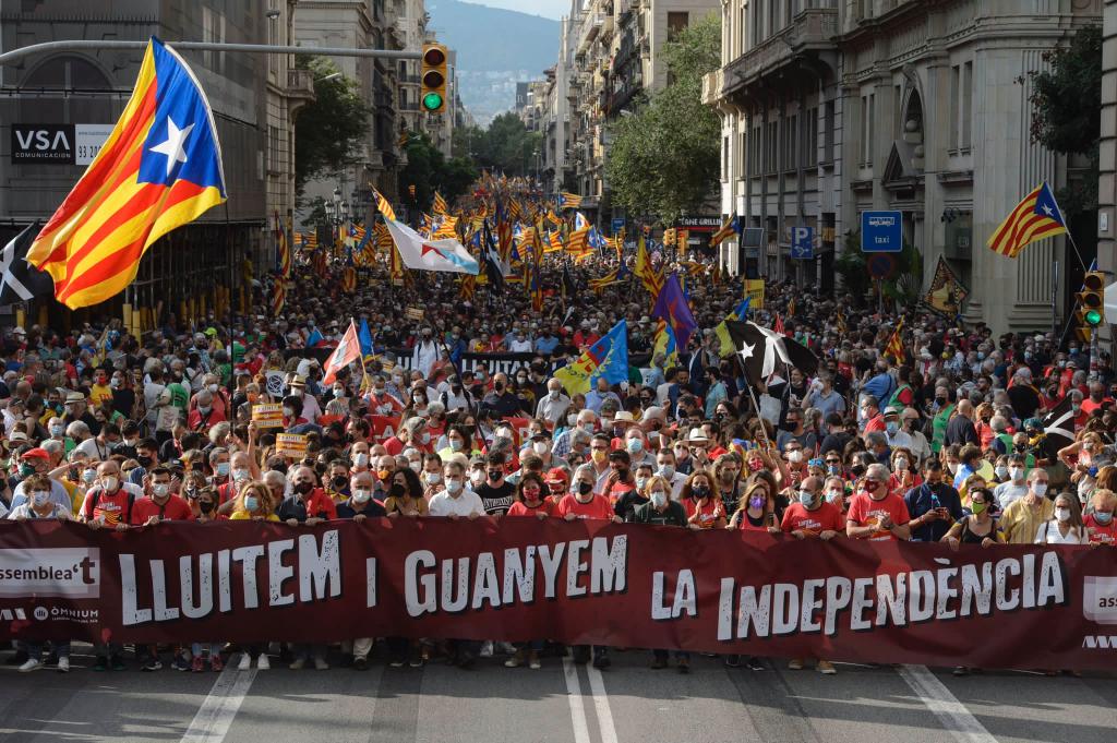 An image of the rally held in Barcelona on 11 September 2021 under the slogan 'We will fight for independence and win.'