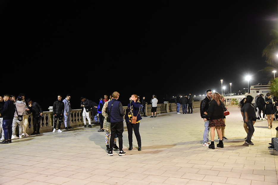 Young people on the promenade in Sitges