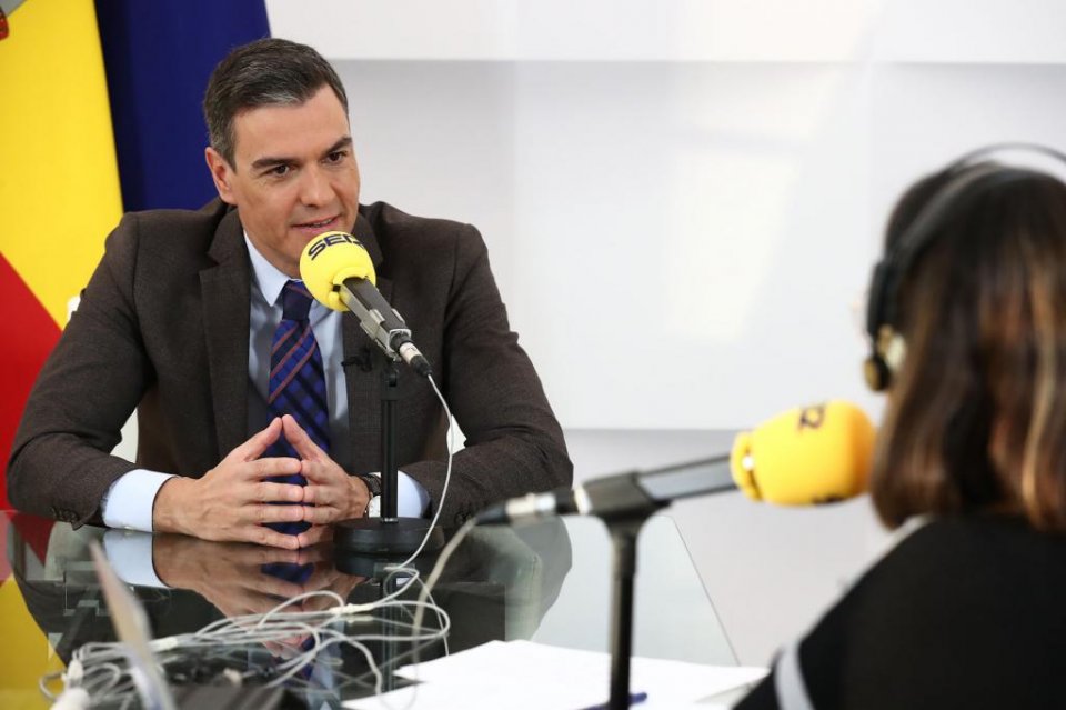 Pedro Sánchez during his Cadena SER radio interview