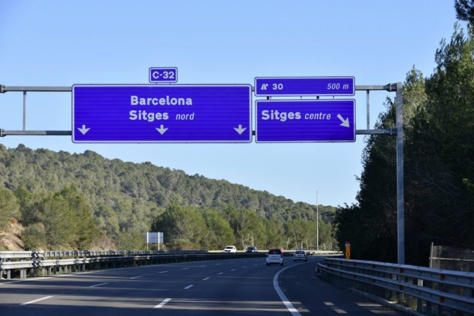 The C-32 near Sitges.