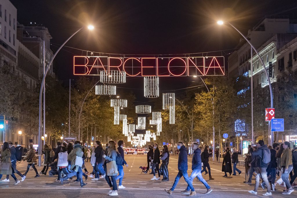 Christmas lights in Barcelona.