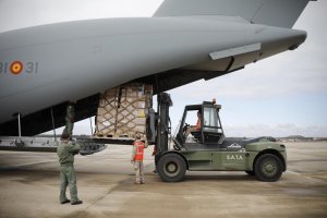 The cargo being loaded for Ukraine