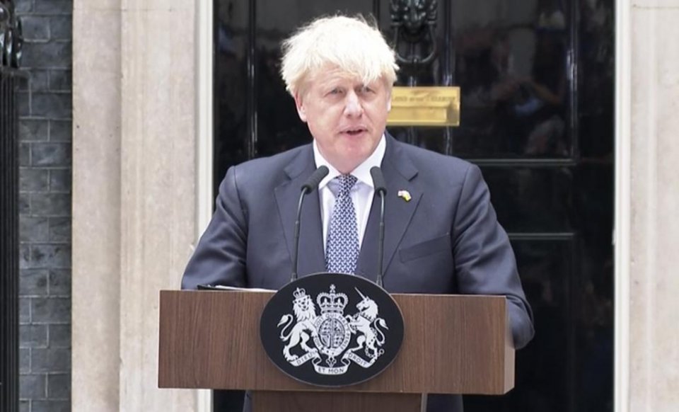 Boris Johnson announcing his resignation