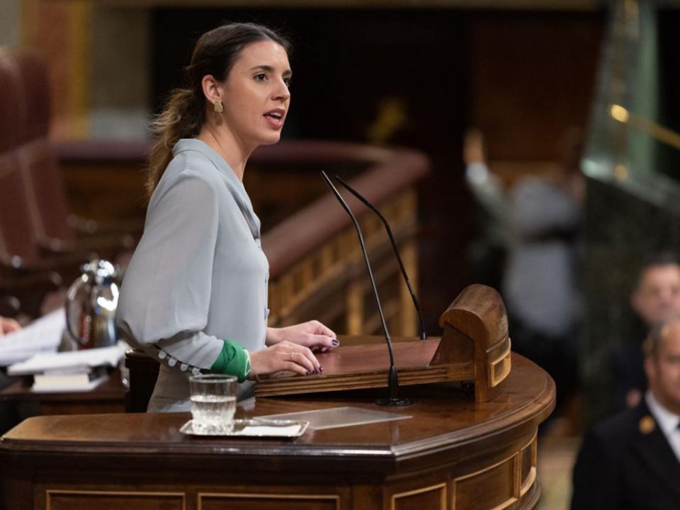 Irene Montero in the Spanish Congress on 16 February 2023.