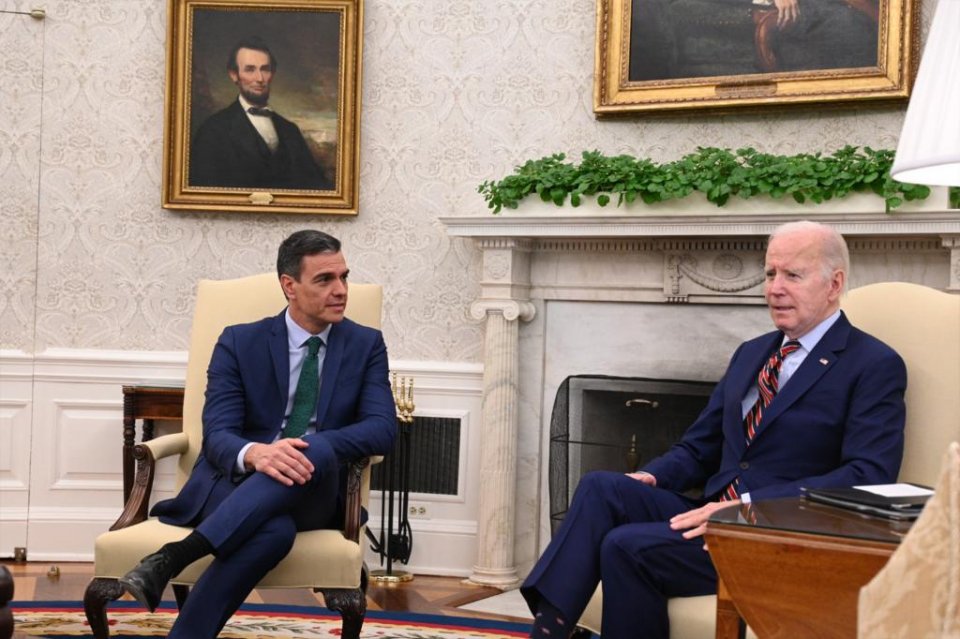 Pedro Sánchez with Joe Biden